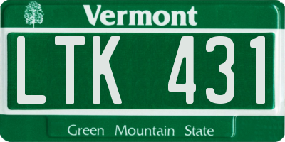 VT license plate LTK431