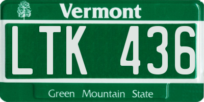VT license plate LTK436