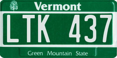VT license plate LTK437
