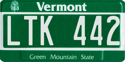 VT license plate LTK442