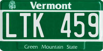 VT license plate LTK459