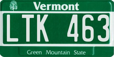 VT license plate LTK463