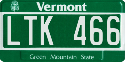 VT license plate LTK466