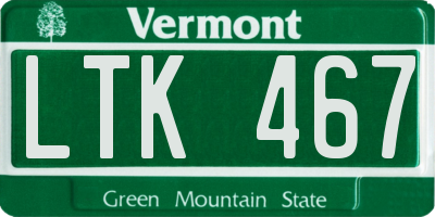 VT license plate LTK467