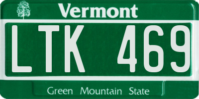 VT license plate LTK469