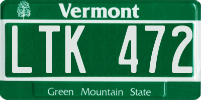 VT license plate LTK472