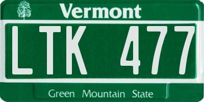 VT license plate LTK477