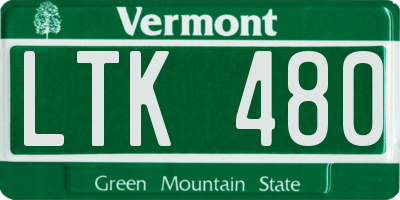 VT license plate LTK480