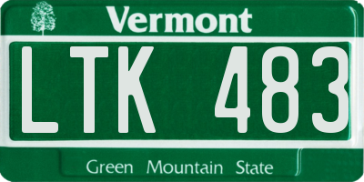 VT license plate LTK483