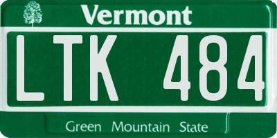 VT license plate LTK484