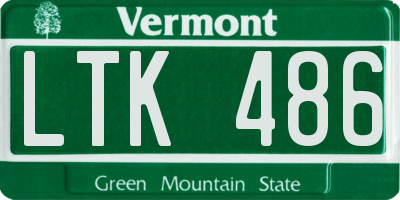 VT license plate LTK486