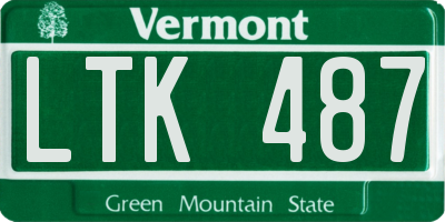 VT license plate LTK487