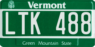 VT license plate LTK488