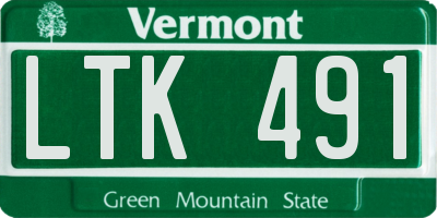 VT license plate LTK491
