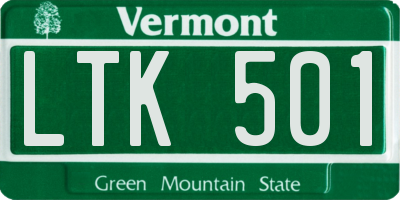 VT license plate LTK501