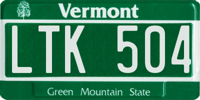 VT license plate LTK504