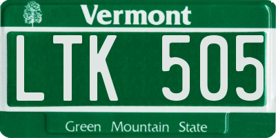 VT license plate LTK505