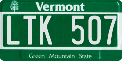 VT license plate LTK507