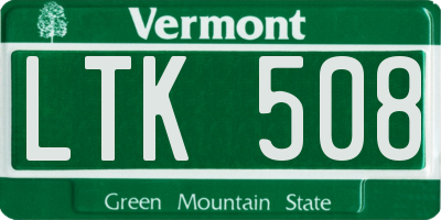 VT license plate LTK508
