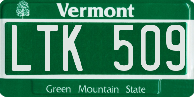 VT license plate LTK509