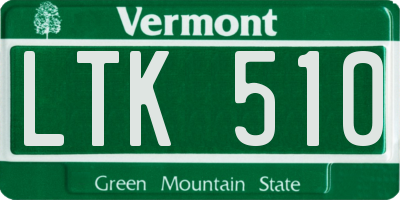 VT license plate LTK510