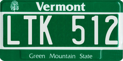 VT license plate LTK512