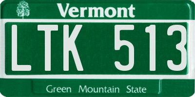 VT license plate LTK513