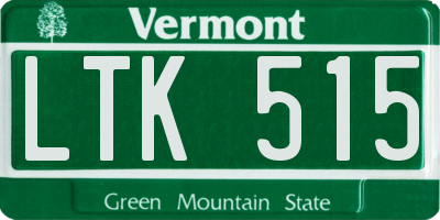 VT license plate LTK515