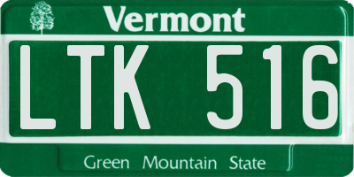VT license plate LTK516