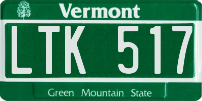 VT license plate LTK517