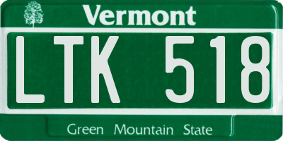 VT license plate LTK518