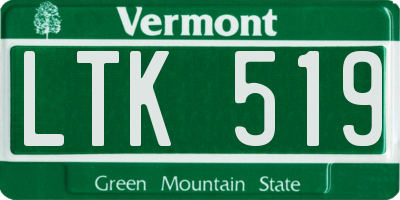 VT license plate LTK519