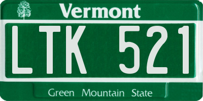 VT license plate LTK521