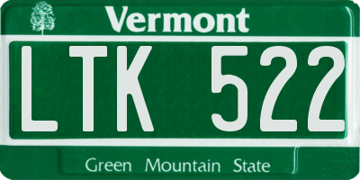 VT license plate LTK522