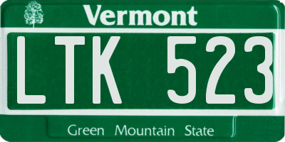 VT license plate LTK523