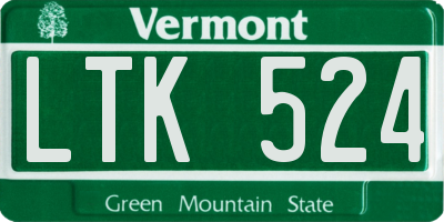 VT license plate LTK524