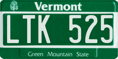 VT license plate LTK525