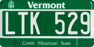 VT license plate LTK529