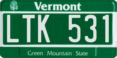 VT license plate LTK531