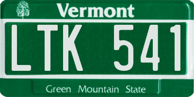 VT license plate LTK541