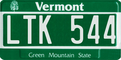 VT license plate LTK544