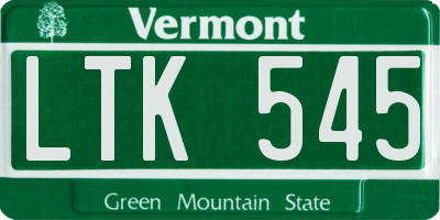 VT license plate LTK545