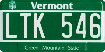 VT license plate LTK546