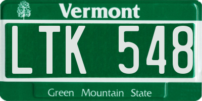 VT license plate LTK548