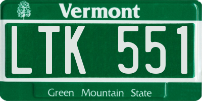 VT license plate LTK551
