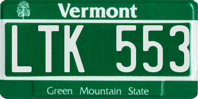 VT license plate LTK553