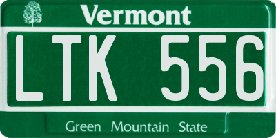 VT license plate LTK556