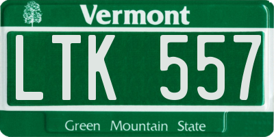 VT license plate LTK557