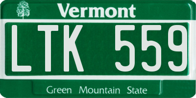 VT license plate LTK559