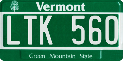 VT license plate LTK560